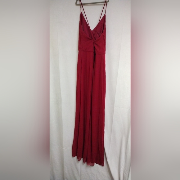 Size 8 Chiffon Burgundy Dress - Picture 8 of 8